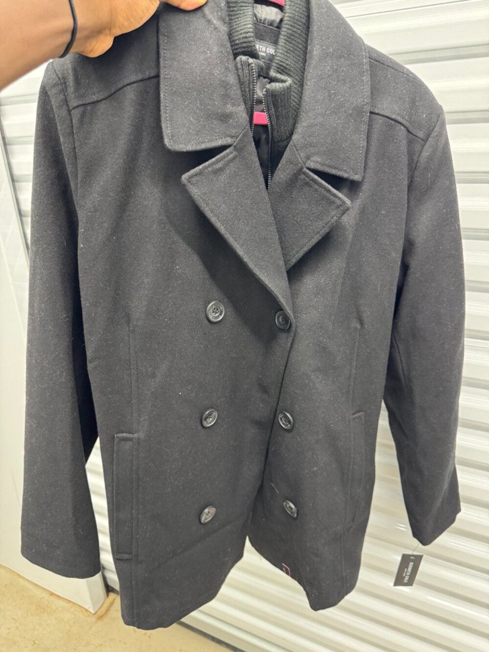 Kenneth Cole New York black peacoat in size L